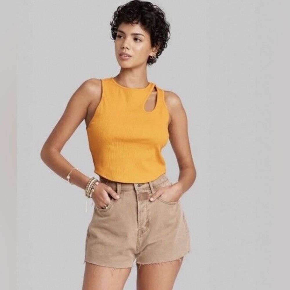 Wild Fable Bright Yellow Cutout Tank Top Size XXL from Target